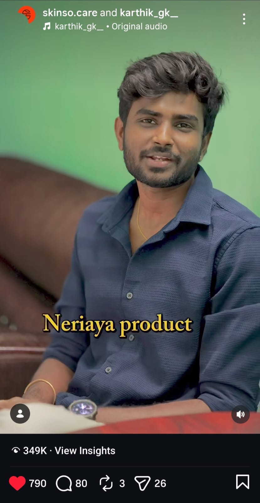 Skinso skincare Instagram reel and influencer campaign by Growth – social media Chennai